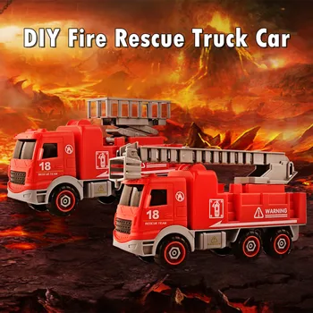 

Car Model Boys Toys 2PC DIY Detachable Fire Rescue Car Truck Model Engineering Vehicle Toy Kids Gift FH5