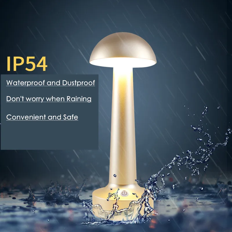 

LED Creative Mushroom Design Table Lamp Modern USB Rechargeable Lighting Decor for Study Bar Hotel Dinning Room