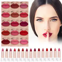 15 Colors Makeup Lip Stick Matte Velvet Lip Gloss Waterproof Cosmetics Non Sticky Glaze Lipstick Lip Lasting Long G2F6