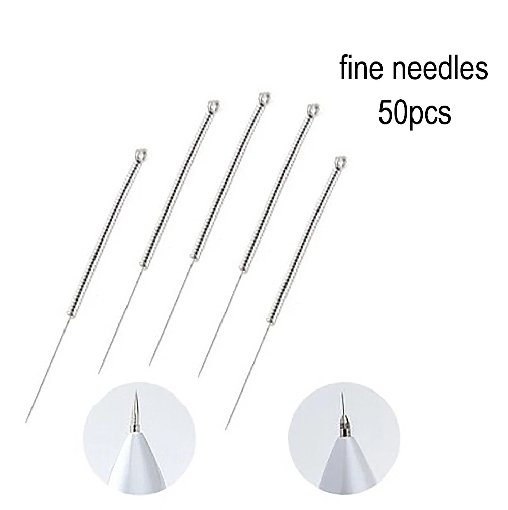 50pcs fine needles 50 шт., иглы для удаления пятен, микро-иглы для удаления пятен, лазерная плазменная ручка, для лица, для красоты, кожи, для удаления темных пятен, моль, аксессуары - Size: 50pcs fine needles