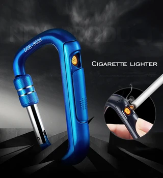 

JIJU Carabiner Lighter USB Portable Flameless Rechargeable Windproof Electronic Lighter Cigarette Lighter 2019