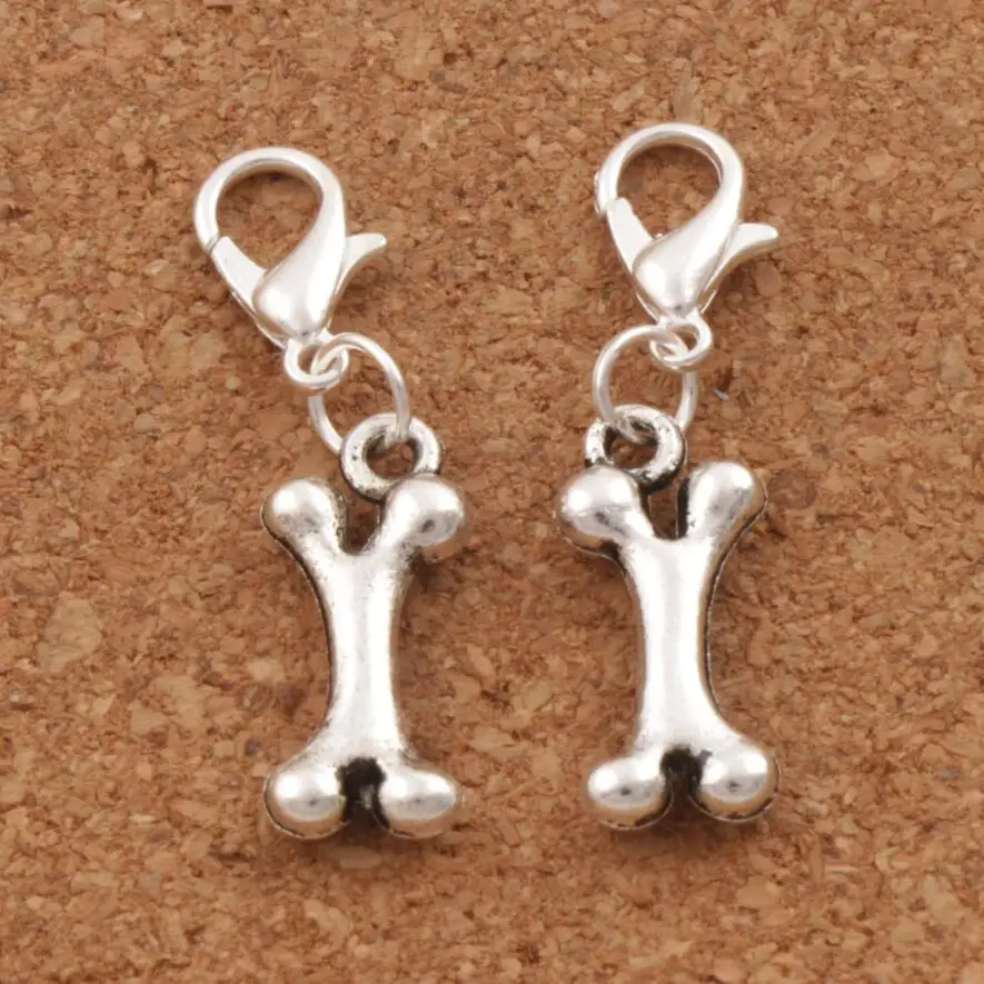 100ps    8.5x33mm Zinc Alloy Dog Food Bone Charms Lobster Claw Clasp Charm Beads Jewelry DIY C202