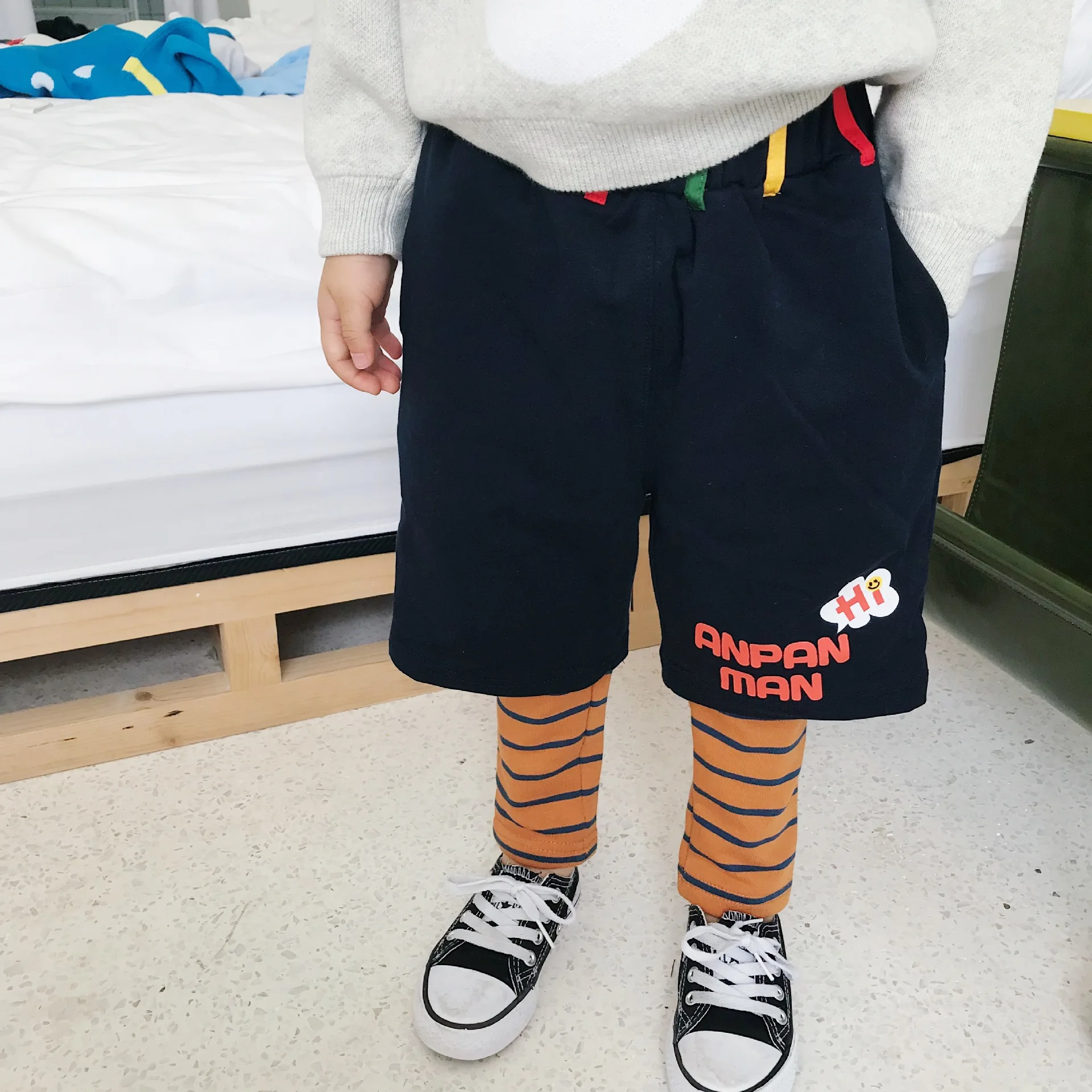 Tonytaobaby/новое осеннее платье для мальчиков и девочек, хлопковые штаны в полоску с рисунком повседневные штаны для мальчиков штаны для девочек
