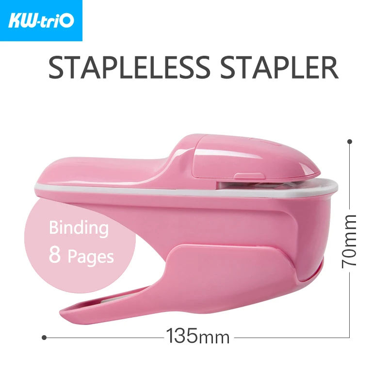 KW-triO Stapleless Stapler Safe Paper Stapling Portable Plastic Stapler Without Staples Bind 8 Sheets of Paper Office Supplies stapleless stapler