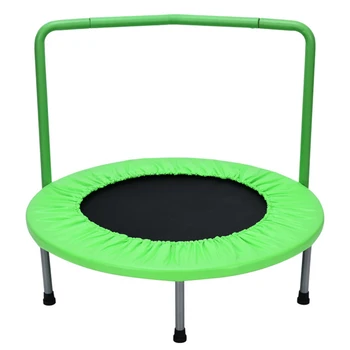 

with Armrest Trampoline for Kids Green Round Kids Mini Trampoline Rebounder Indoor Outdoor Exercise Home Toys Jumping Bed