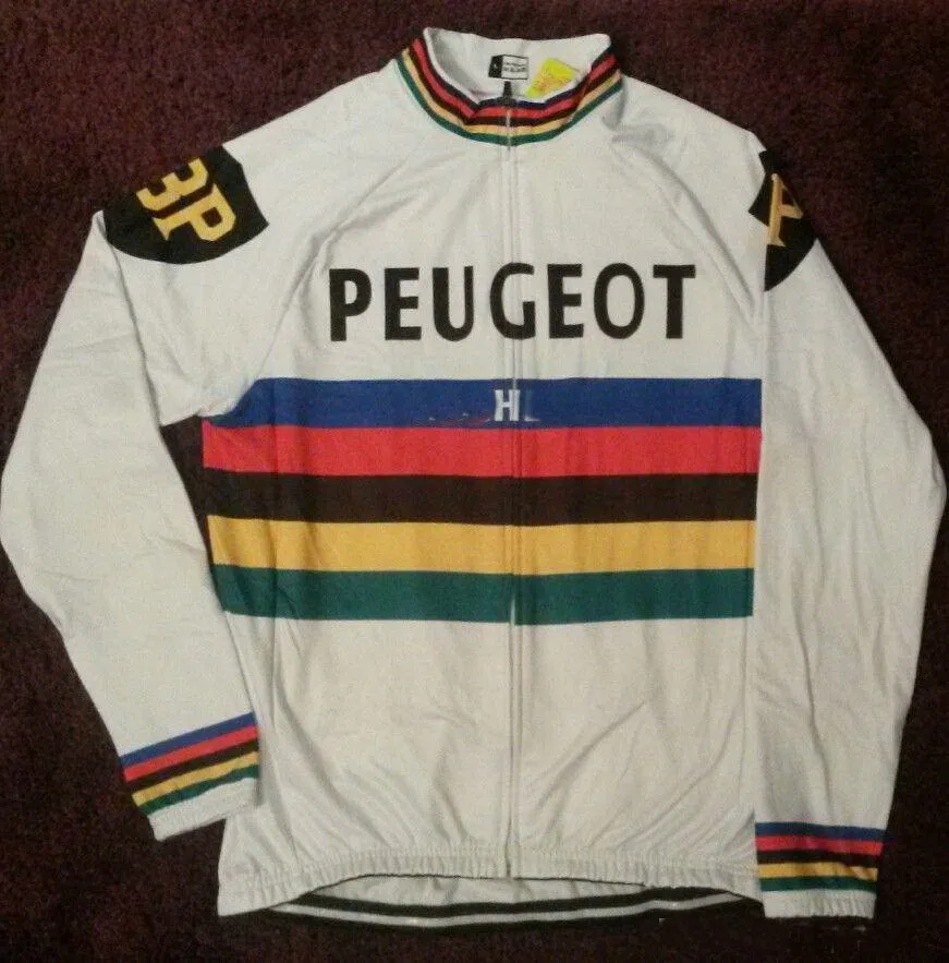 Maillot cycliste PEUGEOT bleu ancien vintage maglia années 70 shirt
