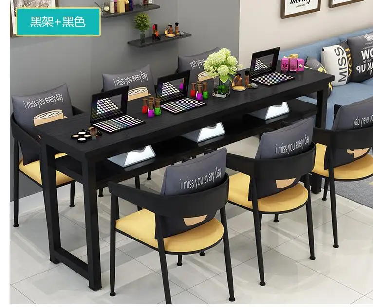 Маникюрный Стол и стул набор простой современный двойной черный маникюрный магазин стол специальная цена ретро Маникюрный Стол одиночный