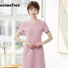 hospital wear short sleeve women white nurse uniforms dentist doctor wear spa clinic lab medical costumes coat for women