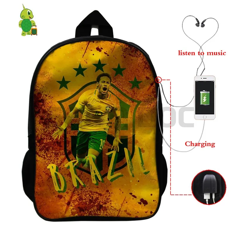 Mochila Feminina Neymar рюкзак USB зарядка школьный рюкзак женский рюкзак для ноутбука многофункциональные дорожные сумки на плечо - Цвет: 1