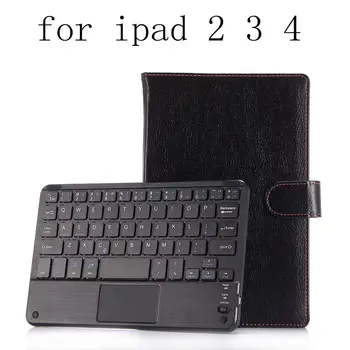 

Ultra thin Bluetooth Keyboard Kickstand Case For Apple iPad 2 3 4 A1458 A1459 A1460 PU Leather Smart Fold Cover Case+gifts