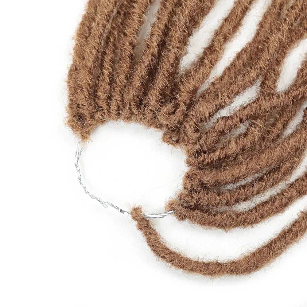 Golden Beauty 18inch Synthetic Straight Goddess Faux Locs Crochet Braids Natural Hair Extensions 18stands Low Temperature Fiber