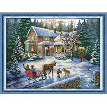 Anself 57*44 см DIY ручной работы Счетный крест вышивка набор рождественские декорации домашнее украшение 14CT иглы искусство