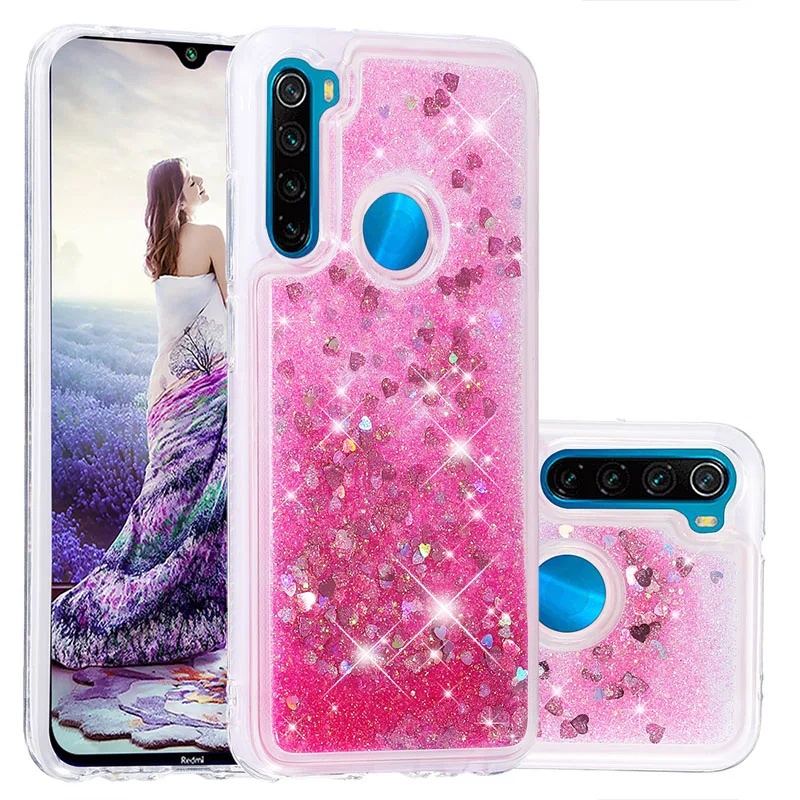 Блестящий Жидкий чехол для Xiao mi Red mi Note 8 Cute Dyna mi c Quicksand силиконовый мягкий чехол Xao mi xiomi Red mi Note8 Pro 7 6 5 4X 5A