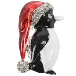Новый рождественский горный хрусталь Милая брошь с пингвинами вечерние украшения, серебро