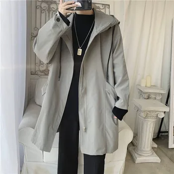 

Hip Hop Mens Hooded Windbreaker Jacket Autumn Casual Vintage Color Block Loose Track Hoodie Jacket Coats Streetwear Hip Hop Tops