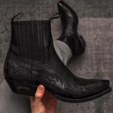 Зимние Модные мужские слипоны из искусственной кожи наивысшего качества в британском стиле; дышащие ботинки «Челси»; мужская повседневная обувь; Zapatos De Hombre; D331