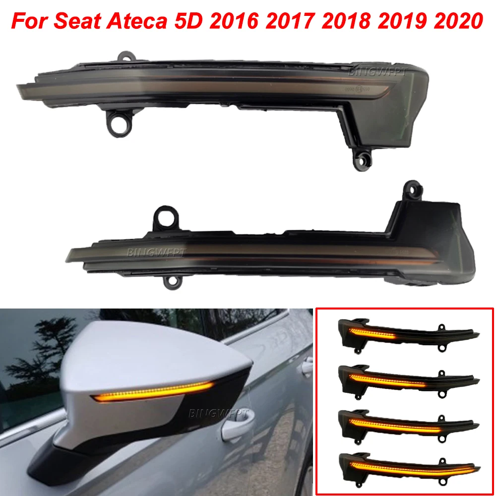 Indicatore Lampeggiante Dinamico Specchio Auto Led Indicatore Di Direzione Sequenziale Per Seat Ateca Cupra Ateca Tarraco Xcellence 2016-2019