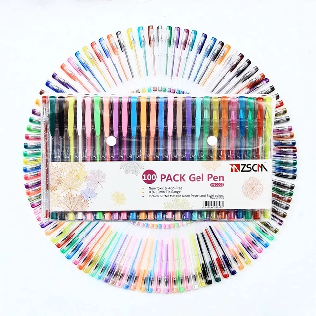 Aen Art Glitter Gel Pens Colored Fine Tip Markers with 40% More Ink for  Adult Coloring Books Drawing and Doodling (24 Colors)