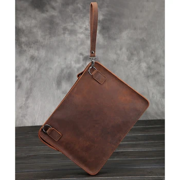 

Norbinus Vintage Men Genuine leather Handbag Messenger Shoulder Crossody Bags Tablet PC Laptop Bag Clutch Business Briefcase