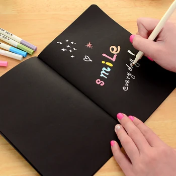 

Notebook Diary Notes Paper Sketchbook Drawing Painting Graffiti Black Paper Book School Supplies DIY Gifts Notepad Planner