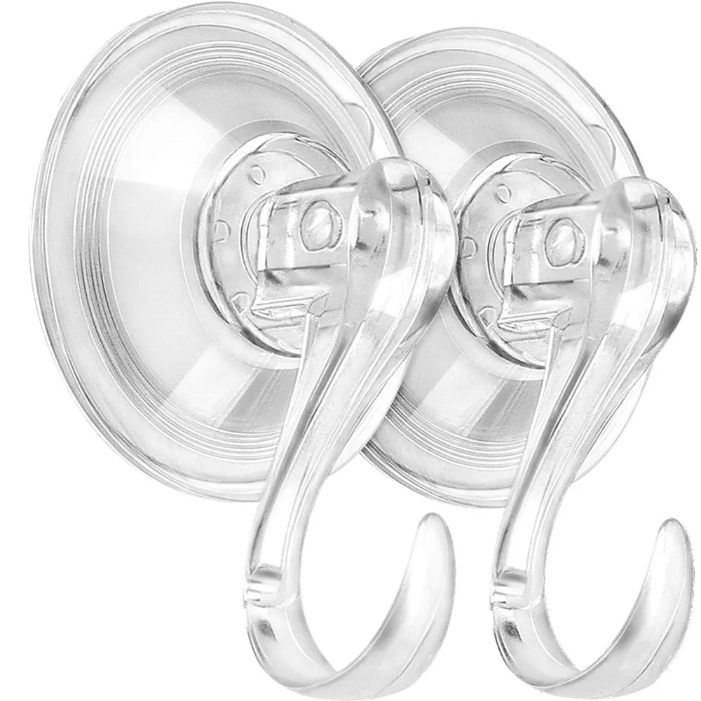 2pcs Suction Cup Hooks, Large Clear Heavy Duty Vacuum Suction Cup