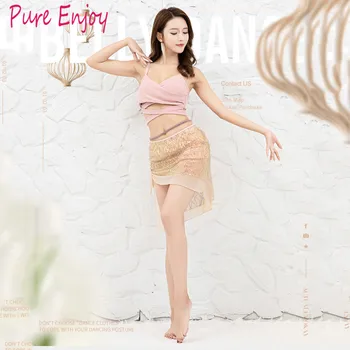

NEW STYLES! Women's Belly Dance Set Mesh Short Sleeve Top + Skirt 2 Pcs Women Belly Dance Suit Set Of Exercises