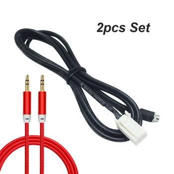

2pcs set Car CD Radio MP3 Audio Aux Wire Cable Female 3.5mm Jack To 8-Pin Adapter For Nissan INFINITI Sylphy Tiida Qashqai