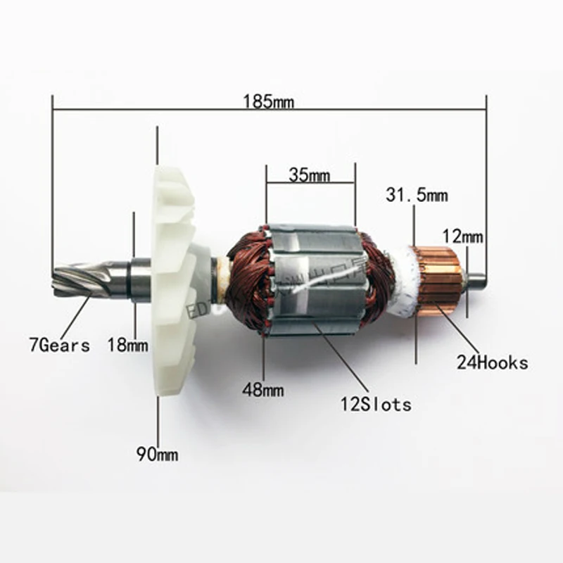 Aexit AC 220 V Elektrischer Hammer 7 Zähne Wellenmotor Rotor für