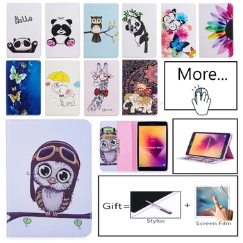

Fashion Cartoon Owl Case For Samsung Galaxy Tab A 8.0 2017 T380 T385 SM-T385 Case Cover Tablet Smart Stand TPU+PU Leather Shell