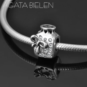 

925 Sterling Silver DIY romantic gift Wishing bottle clear CZ charm Beads Fit Original Pandora Charm Bracelet Jewelry making