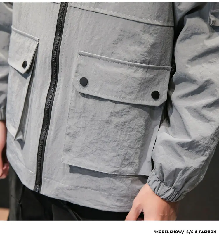 M-5XL мужские куртки и пальто уличная куртка-бомбер мужская ветровка модная одежда с капюшоном карго большой карман Куртка