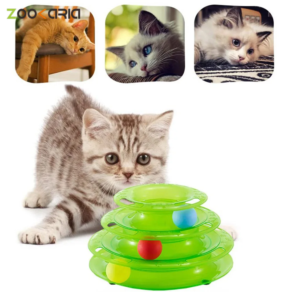 

Pet Cat Toy Funny Toys ABS Plastics Cat Tracks Toys Training Intelligence Amusement Plate with Non-slip base Kitten Cat Ball Toy