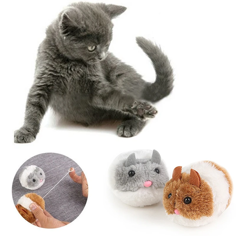 

Cute Cat Toys Plush Fur Toy Shake Movement Mouse Pet Kitten Funny Rat Safety Plush Little Mouse Interactive Toy Gift