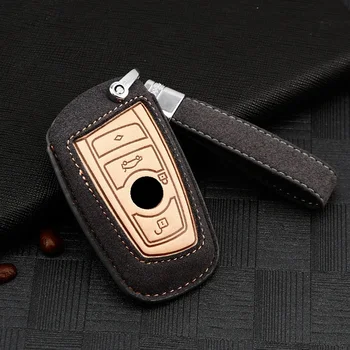 

Suede leather car key cover fob case bag For BMW X1 X3 X4 X5 X6 E90 E60 E36 E93 F15 F16 F48 G30 F11 F10 G30 M5 M6 X1 X5 X6