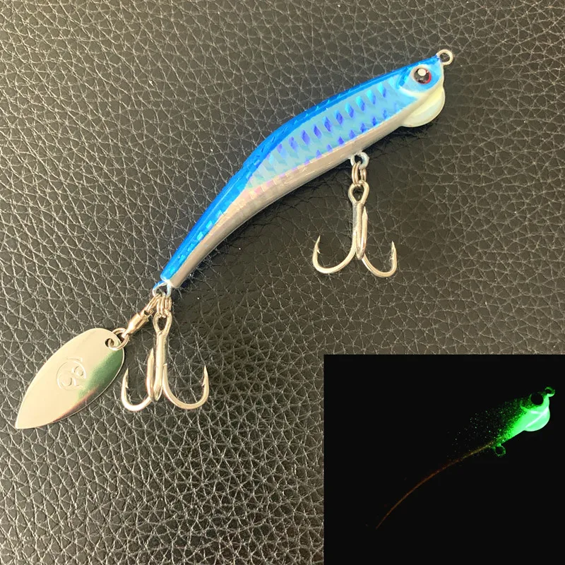 Ufishing Metal Shrimp Fishing Lure Jig Pike Spinners  20g 30g 40g 60g Luminous Jigging Bait 1Piece/Lot VIB Lures