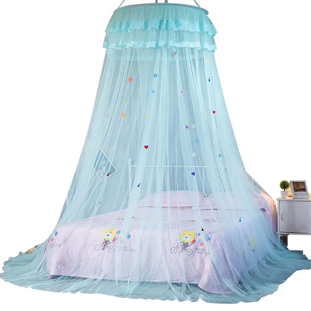 

Home Bedding Dome Bed Canopy Princess Queen Mosquito Net Floor-Length Curtain Gauze Sheer Dome Hanging Bed Valance