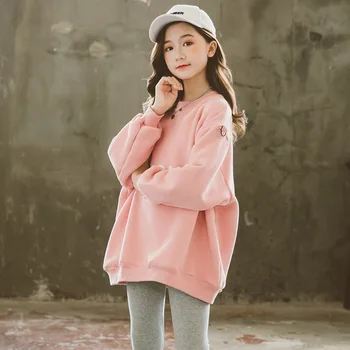 

2020 Fall Fashion Sweatshirt Kids Cotton Loose Teen Girls Hoodies Clothes Princess Pullover Pink Jackets Sweatshirts Baby 12Y