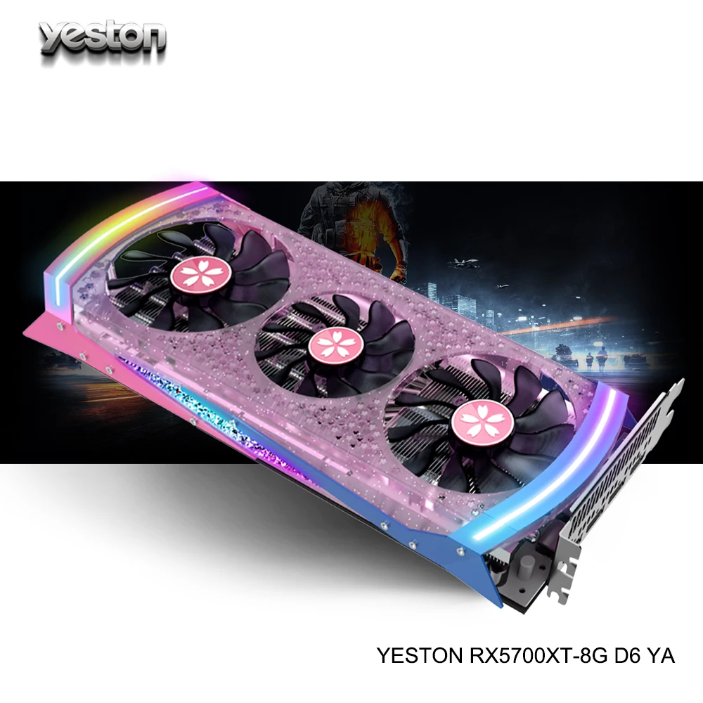 Yeston Radeon RX 5700 XT GPU 8 Гб GDDR6 256bit 7nm игровой настольный компьютер ПК видеокарты Поддержка DP/HDMI PCI-E X 16 3,0
