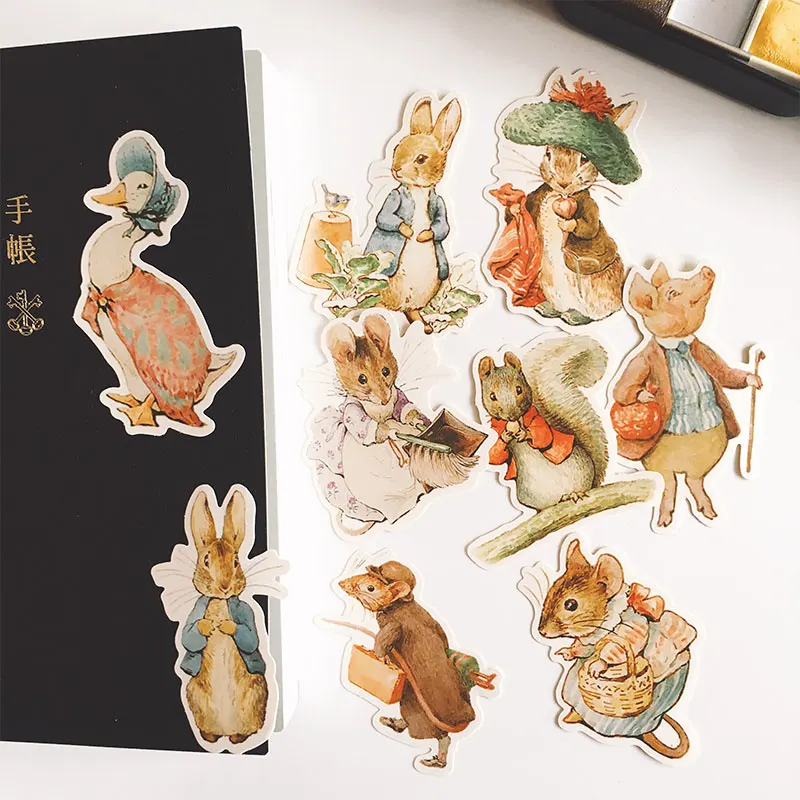 

9PCS Peter Rabbit Stickers Crafts And Scrapbooking stickers book kids toys Decorative sticker DIY Stationery