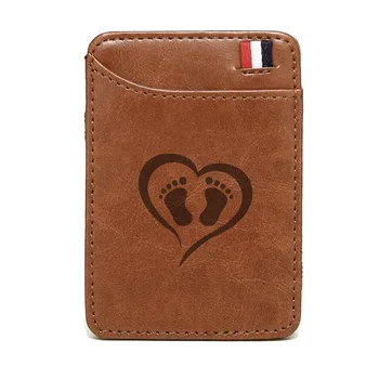 

Charm Cute Heart Little feet Leather Wallet Fashion Men Women Money Clips Card Purse