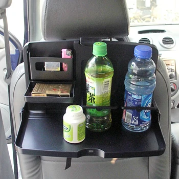 

ABS + PP Car Dining Table Cup Holder Tray Food Meal Desk Back Seat Folding Multi-functional Storage Box Car Seat Back Organizer