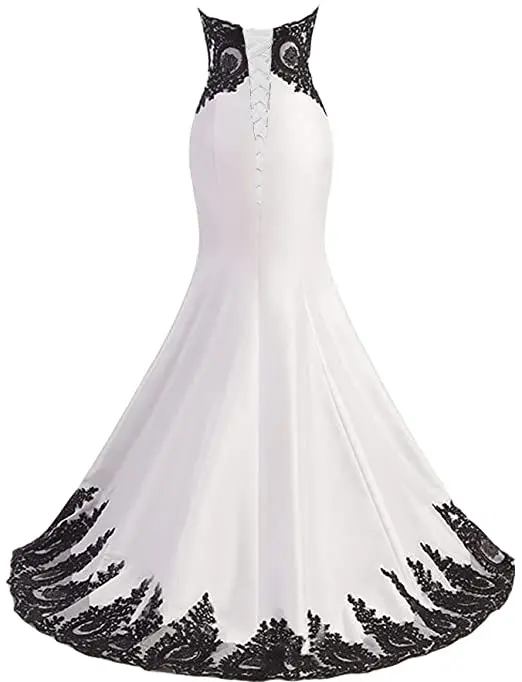 Sexy-Mermaid-Wedding-Dresses-Robe-de-mariee-Formal-Black-Applique-Court-Train-Satin-Bridal-Gown-Bride (1)