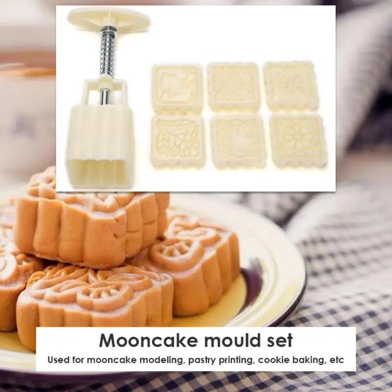 Пластик+ нержавеющая сталь 6 цветов формы ручной прессования Mooncake плесень льда Кондитерские 3D форма для выпечки, сделай сам инструменты Лидер продаж