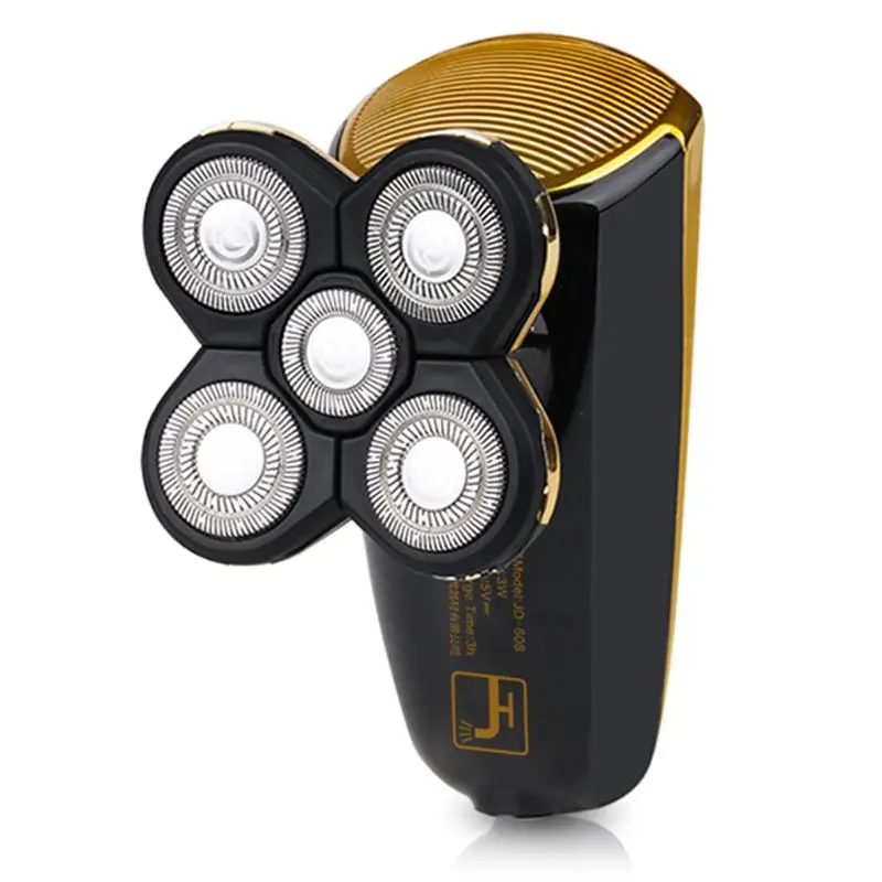 

Wet and Dry Use Portable USB Charging Shaved Head Machine 5-head Electric Razor Waterproof Shaver D0AB