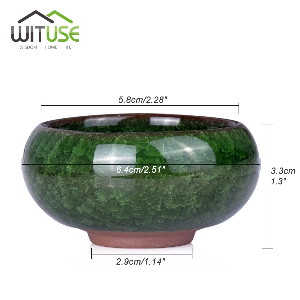 WITUSE 6 шт./компл. глазурованная Керамика сочные ящик для комнатных растений, горшок для растений, мини-бонсай имитировать трещины горшки небольшой комнатное растение цветок