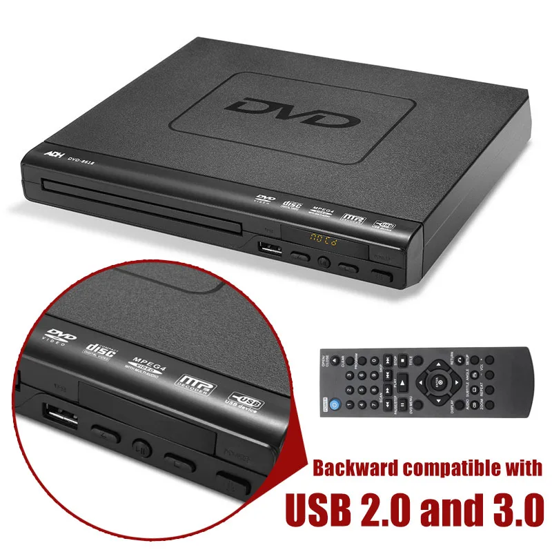 Эффективный USB несколько воспроизведения DVD плеер ADH DVD проигрыватель компакт-дисков/SVCD/VCD/проигрыватель дисков домашнего кинотеатра Системы с дальний Управление 110 V-240 V