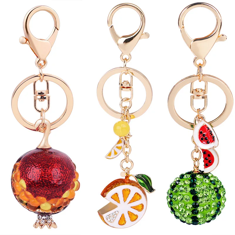 Стиль фруктовая серия из цинкового сплава с гальваническим покрытием, стерео граната брелок маленький брелок с яблоком, модные корейские-Стиль кулон