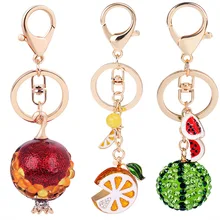 Стиль фруктовая серия из цинкового сплава с гальваническим покрытием, стерео граната брелок маленький брелок с яблоком, модные корейские-Стиль кулон