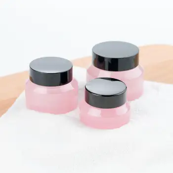 

15g 30g 50g Empty Pink Glass Jar Containers Cosmetic Cream Lotion Powder Bottles Pots Travel Ointment Box Eye Shadow Nails