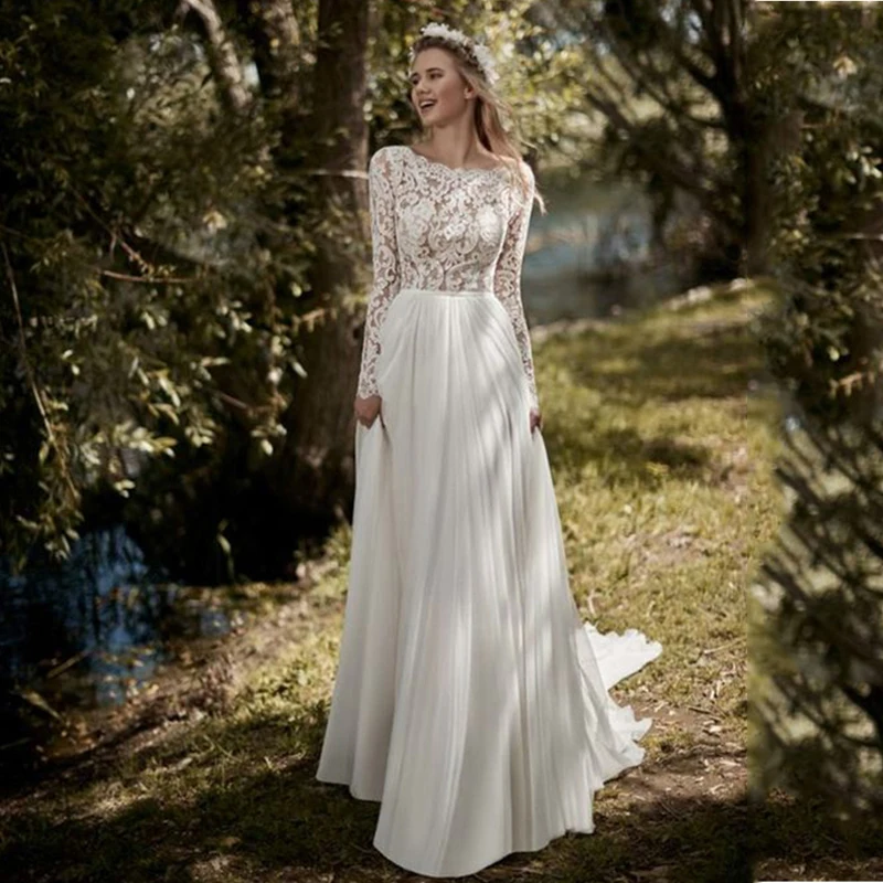 ^Cheap Lorie Boho Lange Mouwen Trouwjurk 2019 Robe De Mariee Vintage Lace Top Nieuwe Bridal Dress Chiffon Bruidsjurken ^Cheap Lorie Boho Lange Mouwen Trouwjurk 2019 Robe De Mariee Vintage Lace Top Nieuwe Bridal Dress Chiffon Bruidsjurken